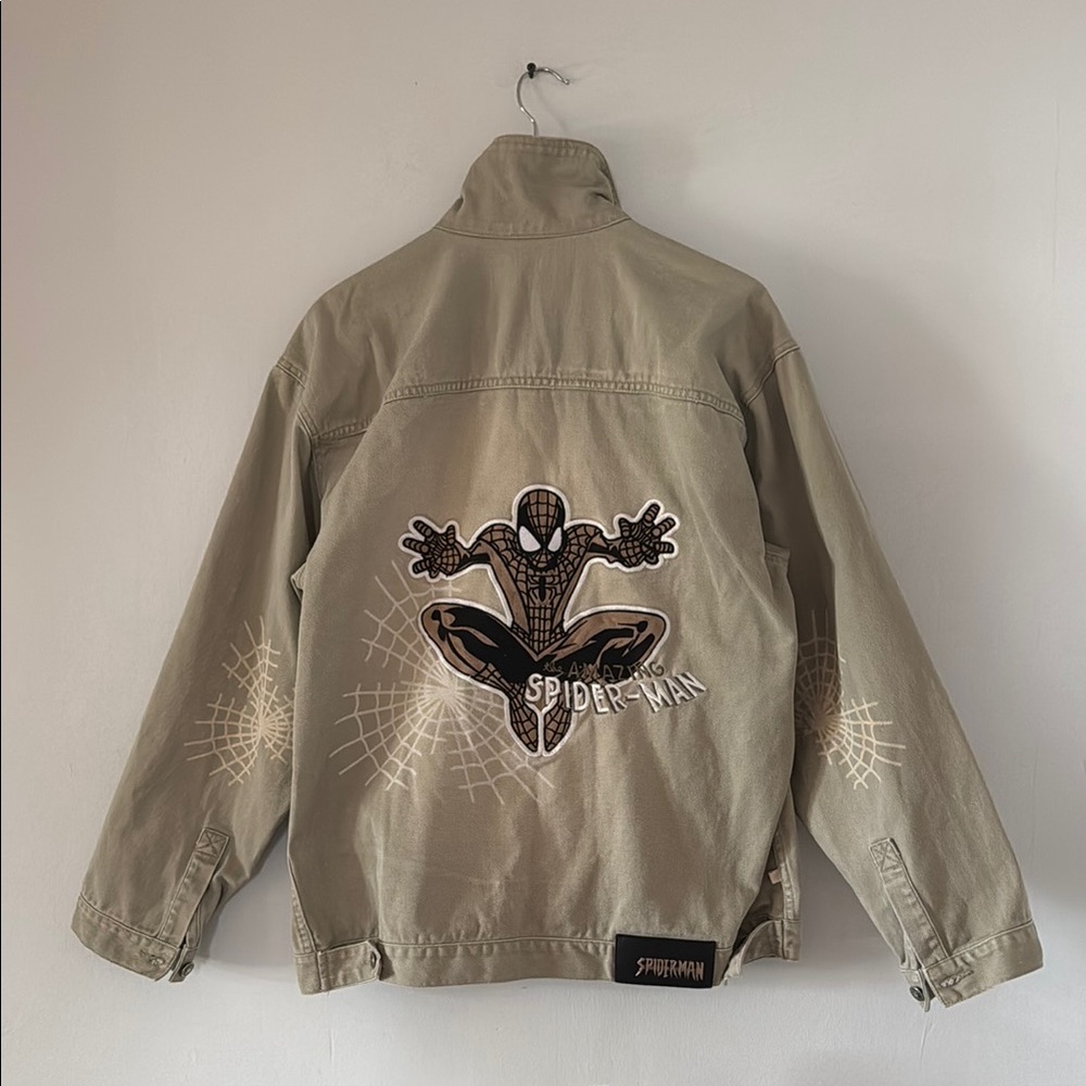 Vintage 2003 Spider-Man Denim Jacket / Large / Beige